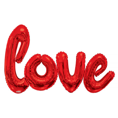 Giant Red Love Script Balloon (84x53inch)