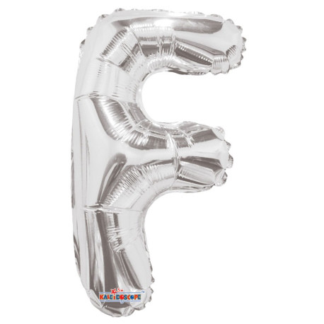 14"" Silver Letter F Balloon