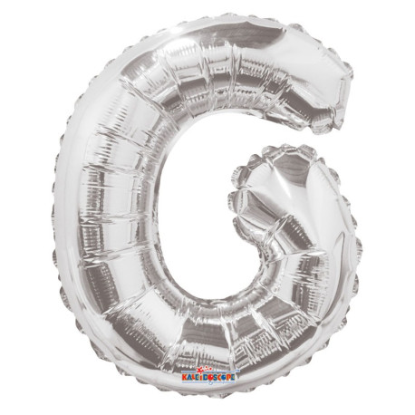 14"" Silver Letter G Balloon