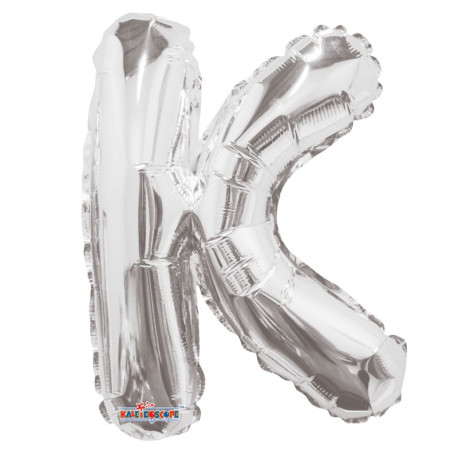 14"" Silver Letter K Balloon