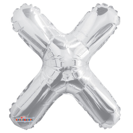 14"" Silver Letter X Balloon