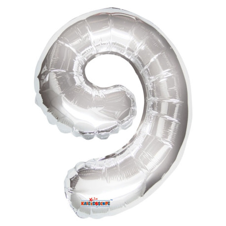 Silver Number 9 Balloon (14 inch)