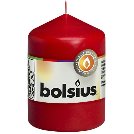 Bolsius Red Pillar Candle (80/60mm)