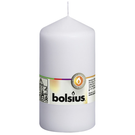 Bolsius Pillar Candle White (130mm x 68 mm)