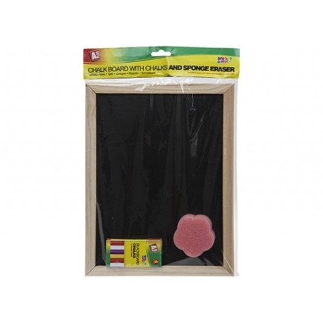 Blackboard with Chalk & Sponge