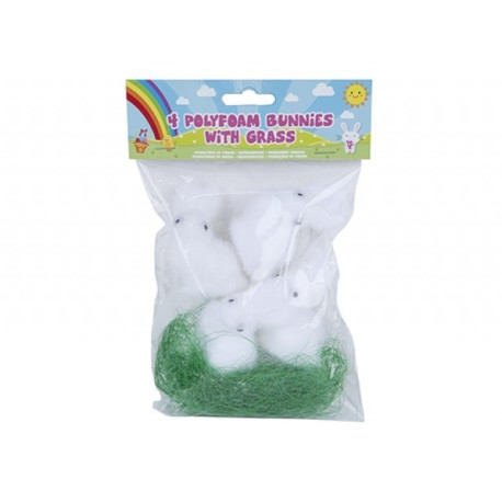 Polyfoam Bunnies in Grass (4pcs)