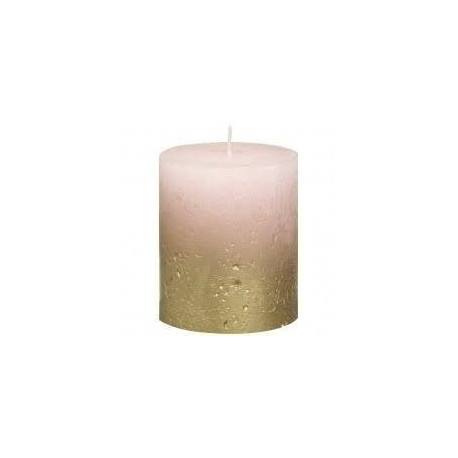 Bolsius Rustic Faded Gold Pink Metallic Candle (80mm x 68mm)