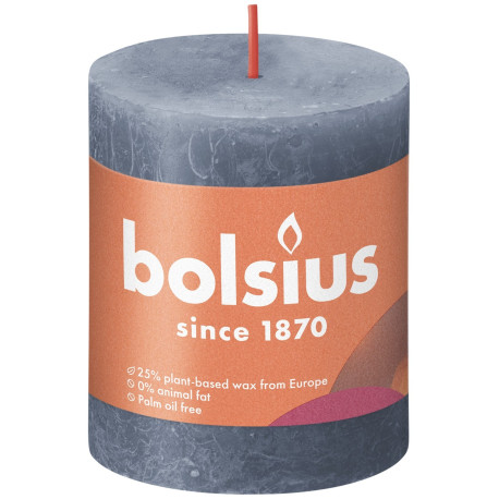 Twilight Blue Bolsius Rustic Shine Pillar Candle (80mm x 68mm)