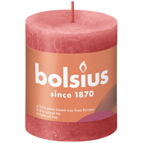 Blossom Pink Bolsius Rustic Shine Pillar Candle (80 x 68mm)