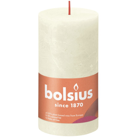 Soft Pearl Bolsius Rustic Shine Pillar Candle (130 x 68mm)