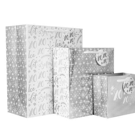 Silver Foil Gift Bags (Pack Of 3)