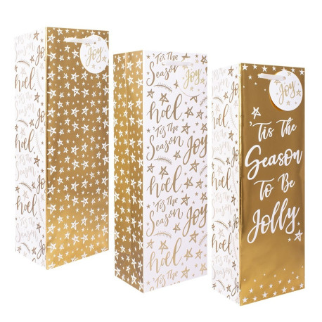 Gold Bottle Gift Bags (Pack of 3)