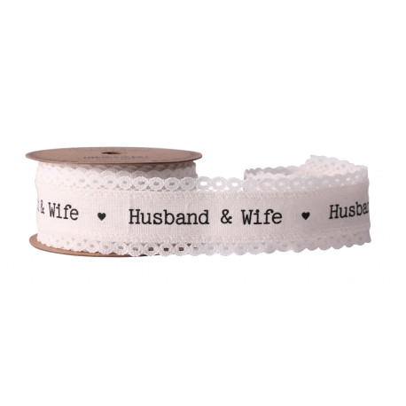 40mm Husband & Wife Linen Ribbon