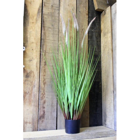 PVC Grass Plant With Cat-Tails 124cm