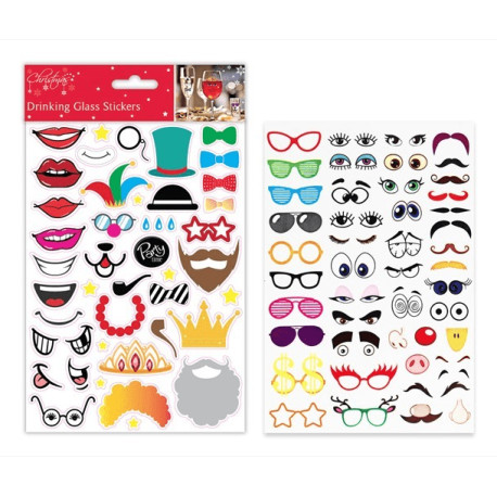 Party Face Glass Stickers