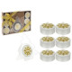 8 Piece Tealight Candle Set In Gift Box Gold Only