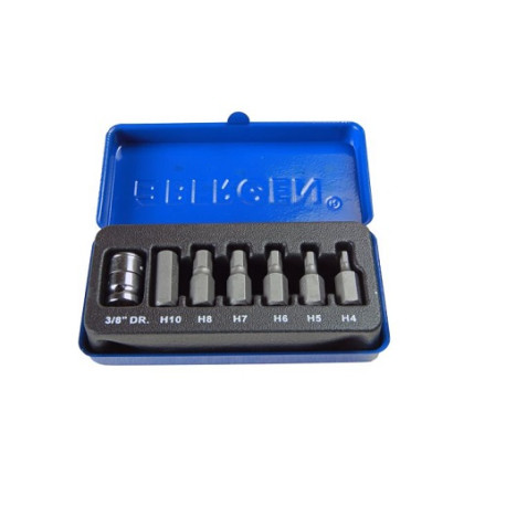 Bergen BER1192 7PC 3/8" Dr Hex Bit Set