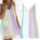 Fashion Summer Women Chiffon Rainbow Harness Dress Beach Party Wearings Size XS