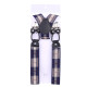 Business Mens Trousers Refined Suspenders Non-slip Shoulder Straps Gift Box Package - Retro Plaid