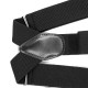 Youth Adjustable Trouser Belt Suspender Leather Button Braces - Black