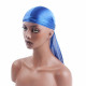 Fashion Unisex Men and Women Headscarf Headdress Bandana Durag Headwear Faux Soft Silk Pirate Cap Wrap - Blue