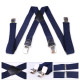 Mens 40mm High Elasticity Braces Fashion Trousers Suspenders - Navy