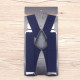 Mens 40mm High Elasticity Braces Fashion Trousers Suspenders - Navy