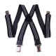 Mens 40mm High Elasticity Braces Fashion Trousers Suspenders - Grey Stripes