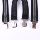 Mens 40mm High Elasticity Braces Fashion Trousers Suspenders - Grey Stripes