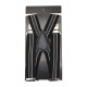 Mens 40mm High Elasticity Braces Fashion Trousers Suspenders - Grey Stripes