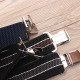 Mens 40mm High Elasticity Braces Fashion Trousers Suspenders - Grey Stripes