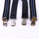 Mens 40mm High Elasticity Braces Fashion Trousers Suspenders - Navy Blue Stripes