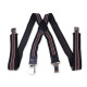 Mens 40mm High Elasticity Braces Fashion Trousers Suspenders - Brown Stripes