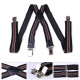 Mens 40mm High Elasticity Braces Fashion Trousers Suspenders - Brown Stripes