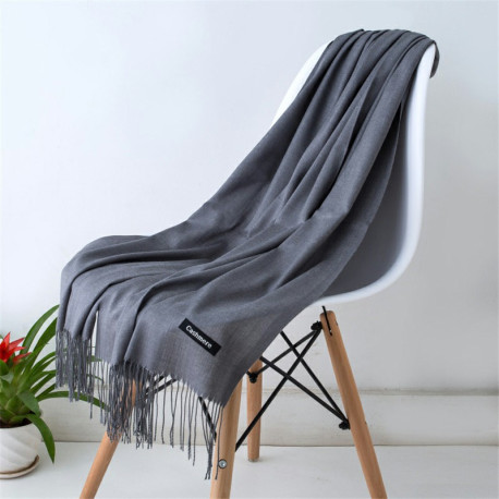 Ladies Cashmere Scarf Cashmere Wool Shawl Soft Large Thick Warm Winter Wrap - Grey