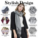 Ladies Cashmere Scarf Cashmere Wool Shawl Soft Large Thick Warm Winter Wrap - Grey