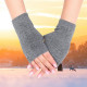 Fingerless Arm Warm Winter Gloves Hand Long Warmer Mittens for Women Men - Grey