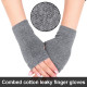 Fingerless Arm Warm Winter Gloves Hand Long Warmer Mittens for Women Men - Grey