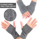 Fingerless Arm Warm Winter Gloves Hand Long Warmer Mittens for Women Men - Grey