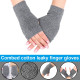 Fingerless Arm Warm Winter Gloves Hand Long Warmer Mittens for Women Men - Grey