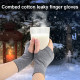 Fingerless Arm Warm Winter Gloves Hand Long Warmer Mittens for Women Men - Grey