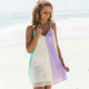 Women Colored Chiffon Stitching Mini Dress Beach Dress Bikini Cover Up Kaftan Swing Sundress - 3XL