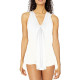 Plus Size Flowy Summer Chiffon Sleeveless Camisole Blouse Ladies Vest Tops Tank White - 3XL