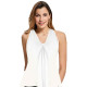 Plus Size Flowy Summer Chiffon Sleeveless Camisole Blouse Ladies Vest Tops Tank White - 3XL