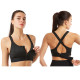 Front Zipper Sports Bras Workout Yoga Shock Proof Bra Tops - Black 4XL