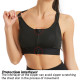 Front Zipper Sports Bras Workout Yoga Shock Proof Bra Tops - Black 4XL