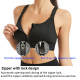 Front Zipper Sports Bras Workout Yoga Shock Proof Bra Tops - Black 4XL