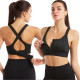 Front Zipper Sports Bras Workout Yoga Shock Proof Bra Tops - Black 4XL