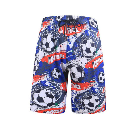 Men Beach Shorts Tropical Football Printed Swimwear Surffing Shorts - XL