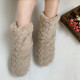 Cute Winter Slippers Couple Floor Socks Non-Slip Velvet Indoor High-Tube Shoes - Black UK Size 7-7.5